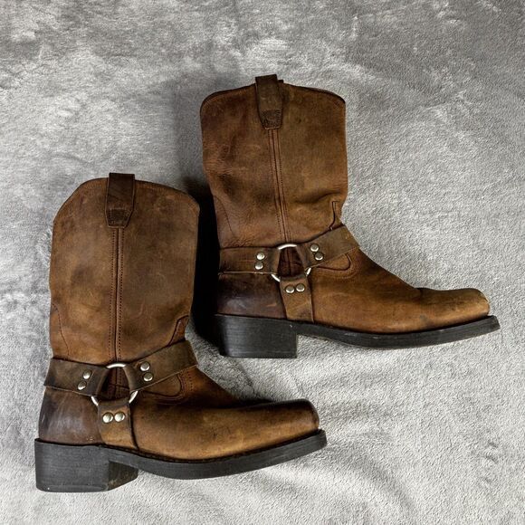 Cody James Boots Mens Size 10 Brown Harness Leather Square Toe Western CJ9995BR - Picture 1 of 16